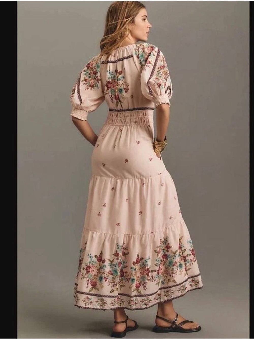 Anthropologie Dusty Blush Floral Sommerset Maxi Dress - Picture 2 of 5